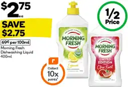 BIG W Morning fresh dishwashing liquid offer