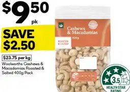 Woolworths cashews & macadamias roasted & salted