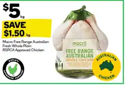 BIG W Macro free range australian fresh whole plain rspca approved chicken offer