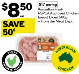 BIG W Australian fresh rspca approved chicken breast diced 500g - from the meat dept offer