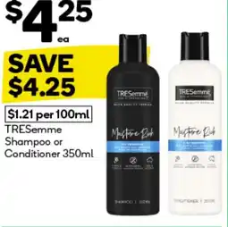BIG W TRESemme Shampoo or Conditioner offer