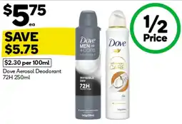 BIG W Dove aerosol deodorant offer