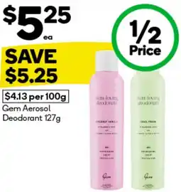 BIG W Gem aerosol deodorant offer