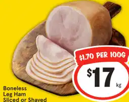 IGA Boneless Leg Ham Sliced or Shaved offer