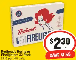 IGA Redheads Heritage Firelighters offer