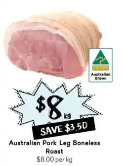 Drakes Australian Pork Leg Boneless Roast offer
