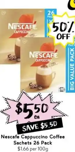 Drakes Nescafe Cappuccino Coffee Sachets offer