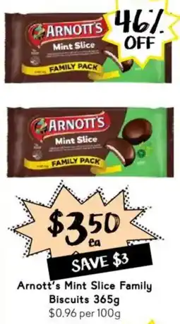 Drakes Arnott's Mint Slice Family Biscuits offer