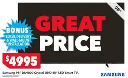 Harvey Norman Samsung 98" DU9000 Crystal UHD 4K LED Smart TV. offer