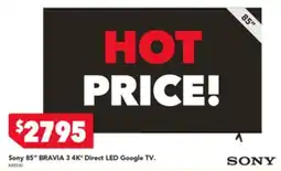 Harvey Norman Sony 85" BRAVIA 3 4K' Direct LED Google TV offer