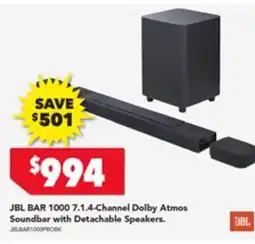 Harvey Norman JBL BAR 1000 7.1.4-Channel Dolby Atmos offer