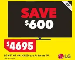 Harvey Norman LG 65" G5 4K* OLED evo Al Smart TV. offer