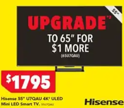 Harvey Norman Hisense 55" U7QAU 4K* ULED Mini LED Smart TV offer