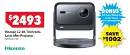Harvey Norman Hisense C2 4K Trichroma Laser Mini Projector offer