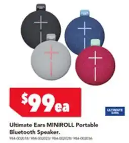 Harvey Norman Ultimate Ears MINIROLL Portable Bluetooth Speaker offer