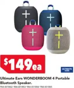 Harvey Norman Ultimate Ears WONDERBOOM 4 Portable Bluetooth Speaker offer