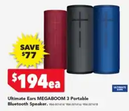 Harvey Norman Ultimate Ears MEGABOOM 3 Portable Bluetooth Speaker offer