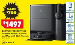 Harvey Norman ECOVACS 'DEEBOT T30S COMBO' Robotic Vacuum offer