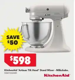 Harvey Norman KitchenAid ‘Artisan Tilt Head' Stand Mixer - Milkshake. offer