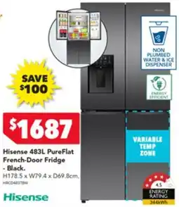 Harvey Norman Hisense 483L PureFlat French-Door Fridge - Black. offer