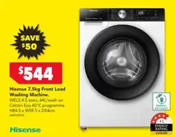 Harvey Norman Hisense 7.5kg Front Load Washing Machine. offer