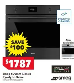 Harvey Norman Smeg 600mm Classic Pyrolytic Oven. offer