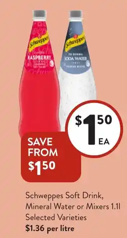 Foodworks Schweppes Soft Drink offer