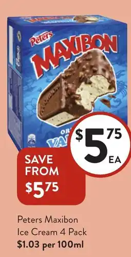 Foodworks Peters Maxibon Ice Cream offer