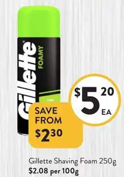 Foodworks Gillette Shaving Foam offer