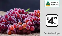 Foodworks Red Seedless Grapes offer