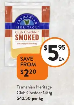 Foodworks Tasmanian Heritage Club Cheddar offer