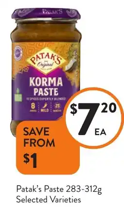Foodworks Patak's Paste offer