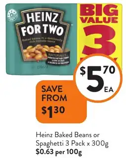 Foodworks Heinz Baked Beans or Spaghetti offer