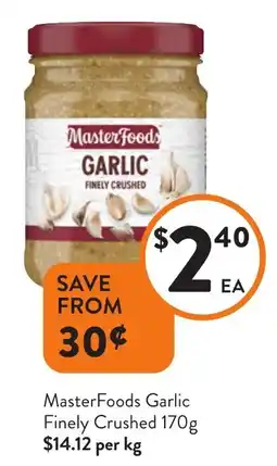 Foodworks MasterFoods Garlic Finely Crushed offer