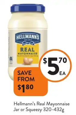 Foodworks Hellmann's Real Mayonnaise offer