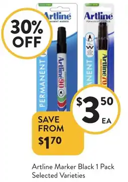 Foodworks Artline Marker Black offer