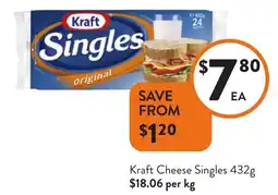 Foodworks Kraft Cheese Singles offer