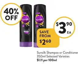 Foodworks Sunsilk Shampoo or Conditioner offer