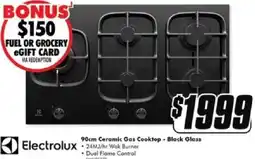 The Good Guys 90cm Ceramic Gas Cooktop - Black Glass offer