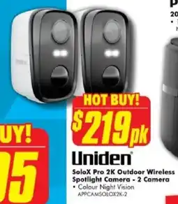 The Good Guys Solox Pro 2K Outdoor Wireless Spotlight Camera - 2 Camera offer