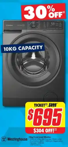 The Good Guys 10kg Front Load Washer offer
