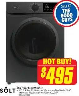 The Good Guys 9kg Front Load Washer offer