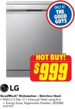 The Good Guys QuadWash Dishwasher - Stainless Steel offer