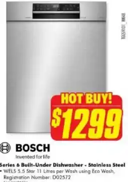 The Good Guys Series 6 Built-Under Dishwasher - Stainless Steel offer