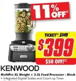 The Good Guys MultiPro XL Weight 3.5L Food Processor Black offer