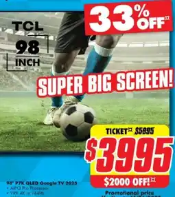 The Good Guys 98" P7K QLED Google TV 2025 offer