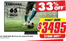 The Good Guys 65" OLED 595F 4K Vision A.I. Smart TV 2025 offer