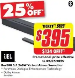 The Good Guys Bar300 5.0 260W Virtual Atmos Soundbar offer