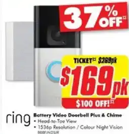 The Good Guys Battery Video Doorbell Plus & Chime offer