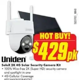 The Good Guys Solox 2K 4G Solar Security Camera Kit offer